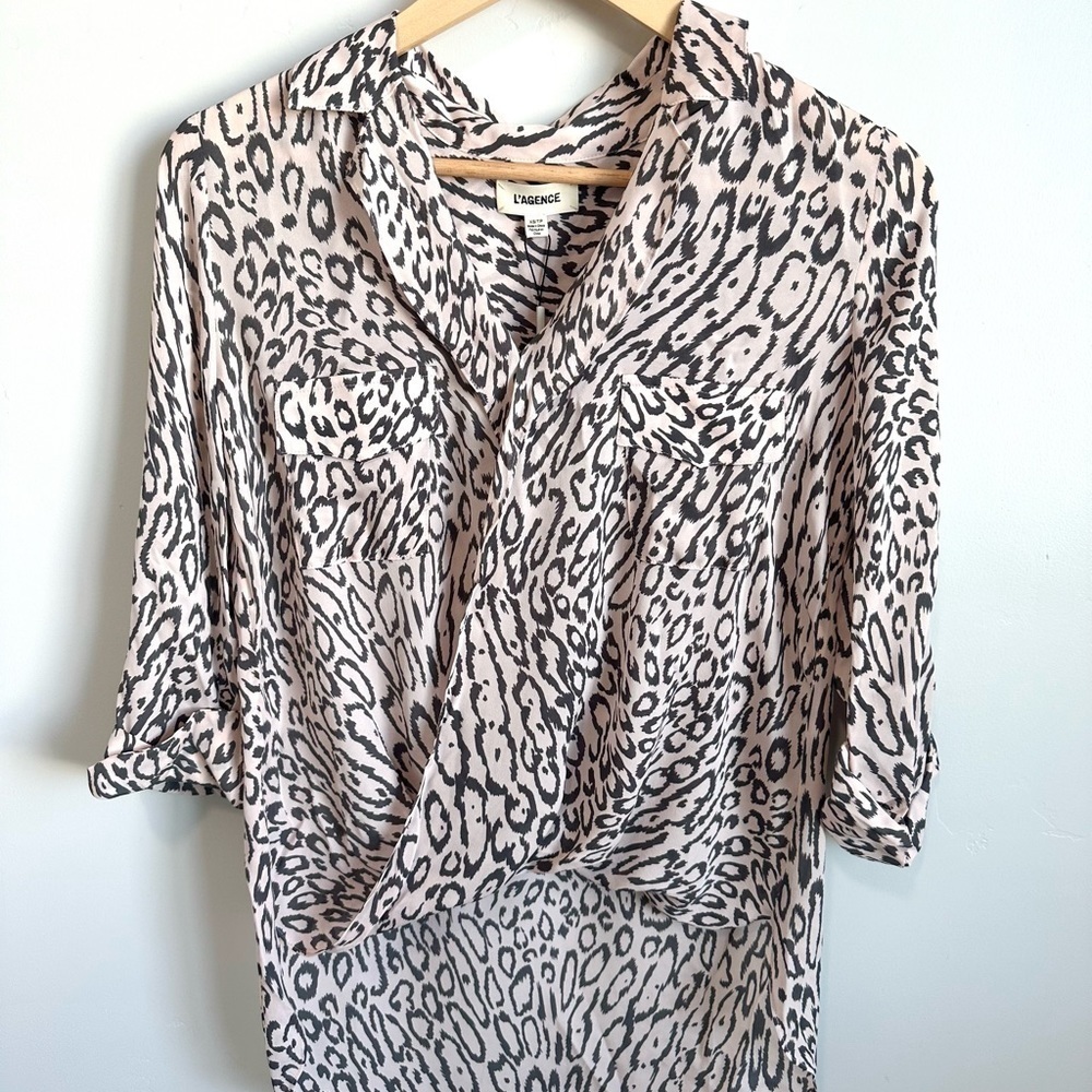 L’agence Front Wrap Silk Blouse in Nectar - Picture 1 of 6